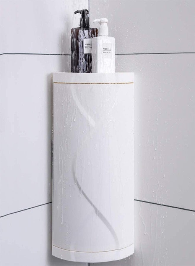 VBM أرفف زاوية دوارة متعددة الطبقات بزاوية 360 درجة من VBM، خزانة تخزين، منظم مثلث مزخرف للباب لسطح الطاولة وحوض الاستحمام وطاولة المرحاض، مناسب للاستخدام المنزلي (صغير) - Image 1